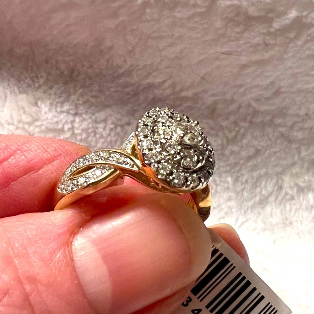 14 kit white gold diamond cluster ring